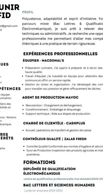 Opérateur de production