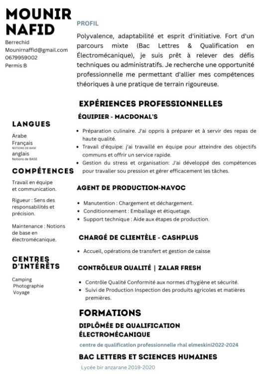 Opérateur de production