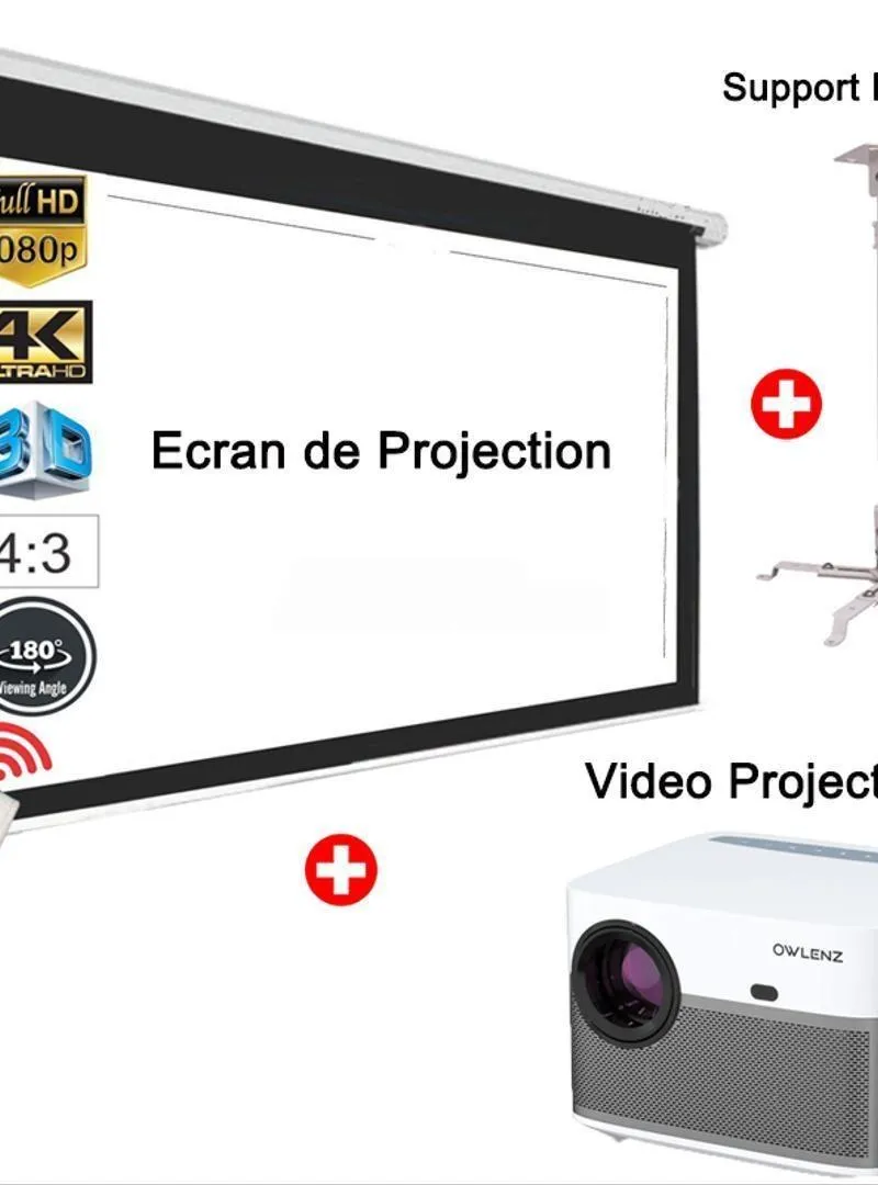 PACK Projecteur SD600 ANDROID 9.0 Écran et Support