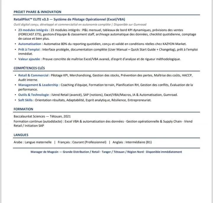 Recherche poste dans le domaine du Retail