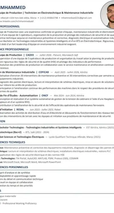 Electricien/technicien maintenance