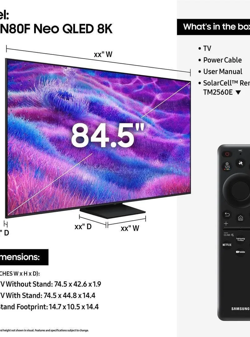SAMSUNG 85 NEO QLED QN80F EUROPE LIV A DOM