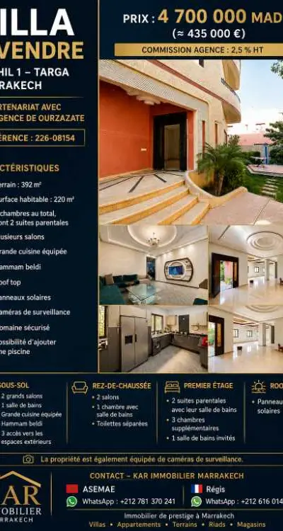 Villa à vendre Nakhil 1 Targa Marrakech