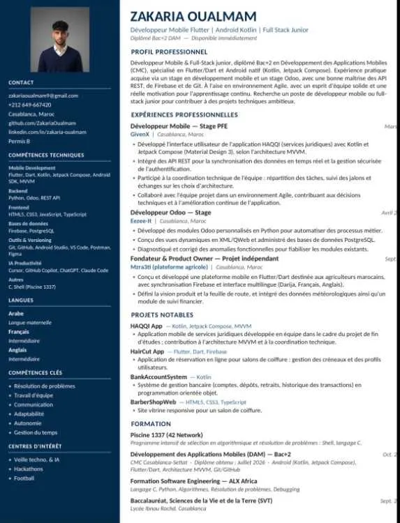 Développeur Mobile Junior – Flutter / Android Kotl