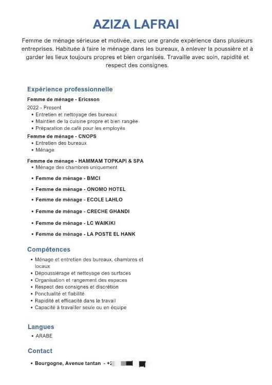 Femme de ménage