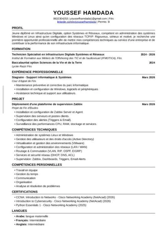 Technicien Systèmes et Réseaux