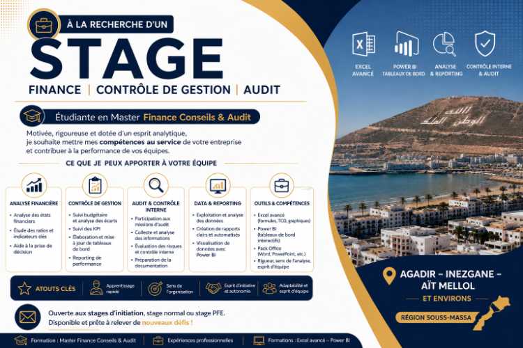 Recherche de stage – Finance | Audit | Contrôle de