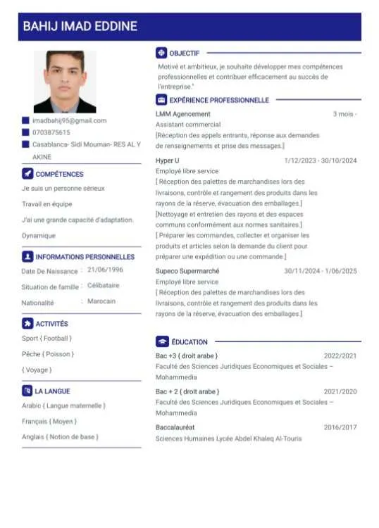 Employé libre service