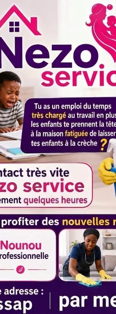 ménage nounou cuisinière repassage
