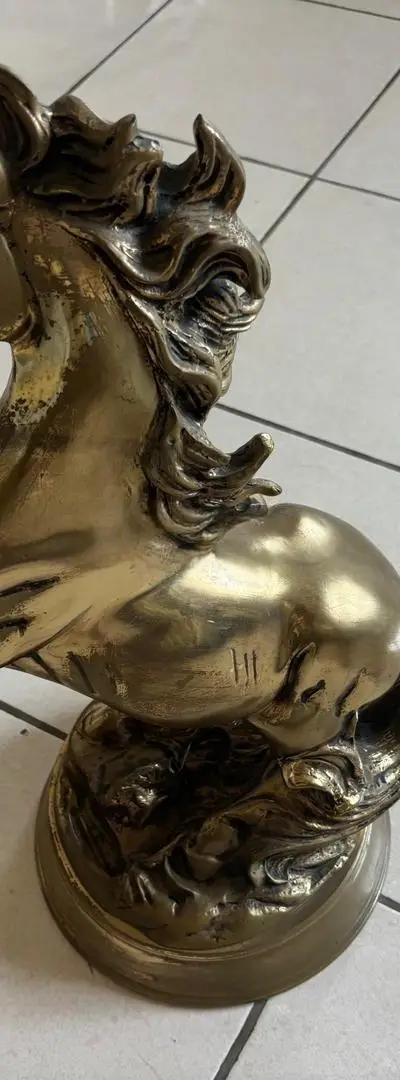 Paire de Statues de Chevaux d'Art en Cuivre