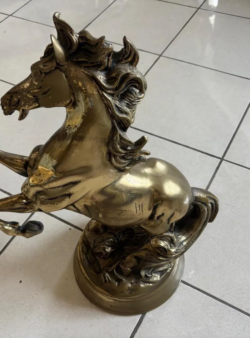 Paire de Statues de Chevaux d'Art en Cuivre