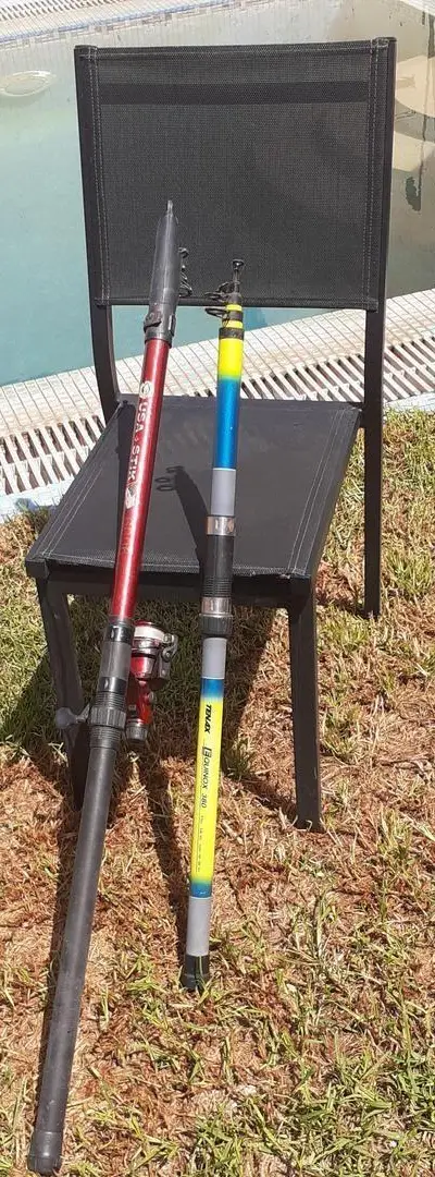URGENT Lot de 2 cannes à pêche télescopiques