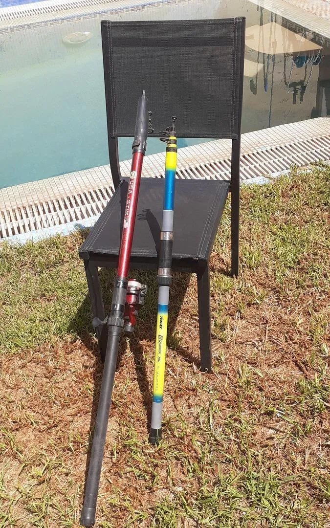 URGENT Lot de 2 cannes à pêche télescopiques