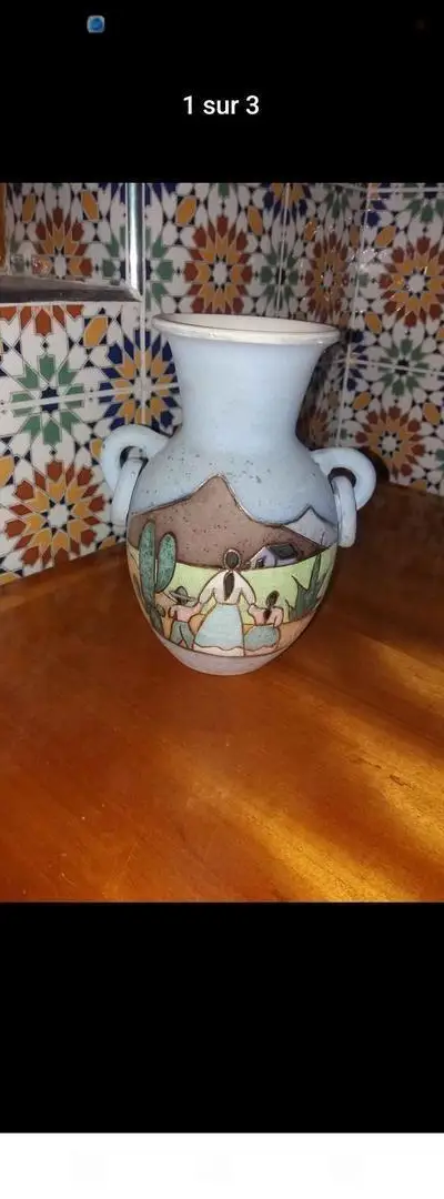 Vase fait main importé origine Mexique