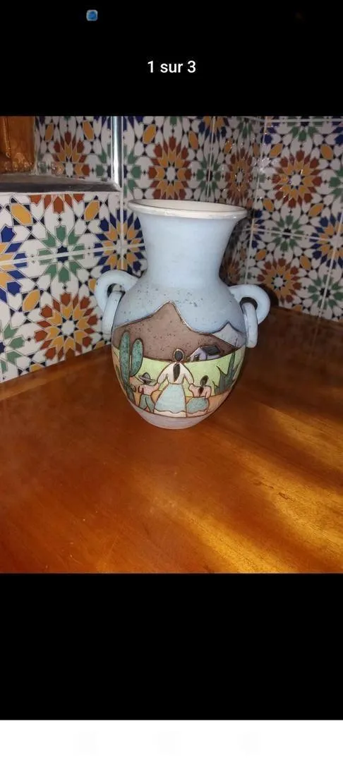 Vase fait main importé origine Mexique
