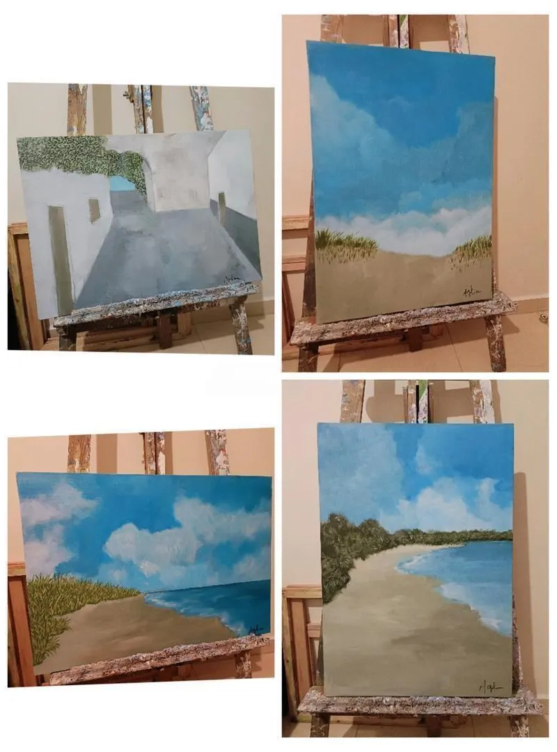 4 tableaux sur toile
