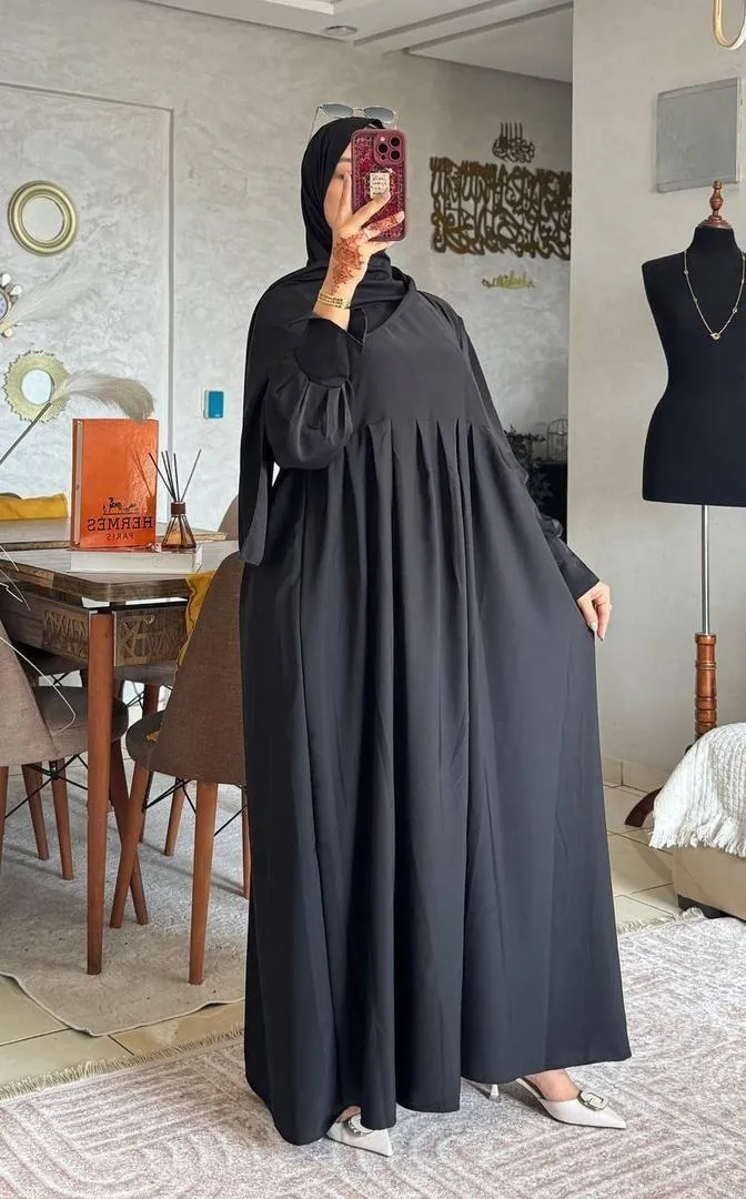 Abaya de luxe pour femmes avec châle 🖤