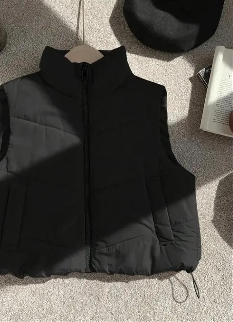 Gilet matelassé élégant pour femme, noir - Chaud pour l'hiver, neuf
