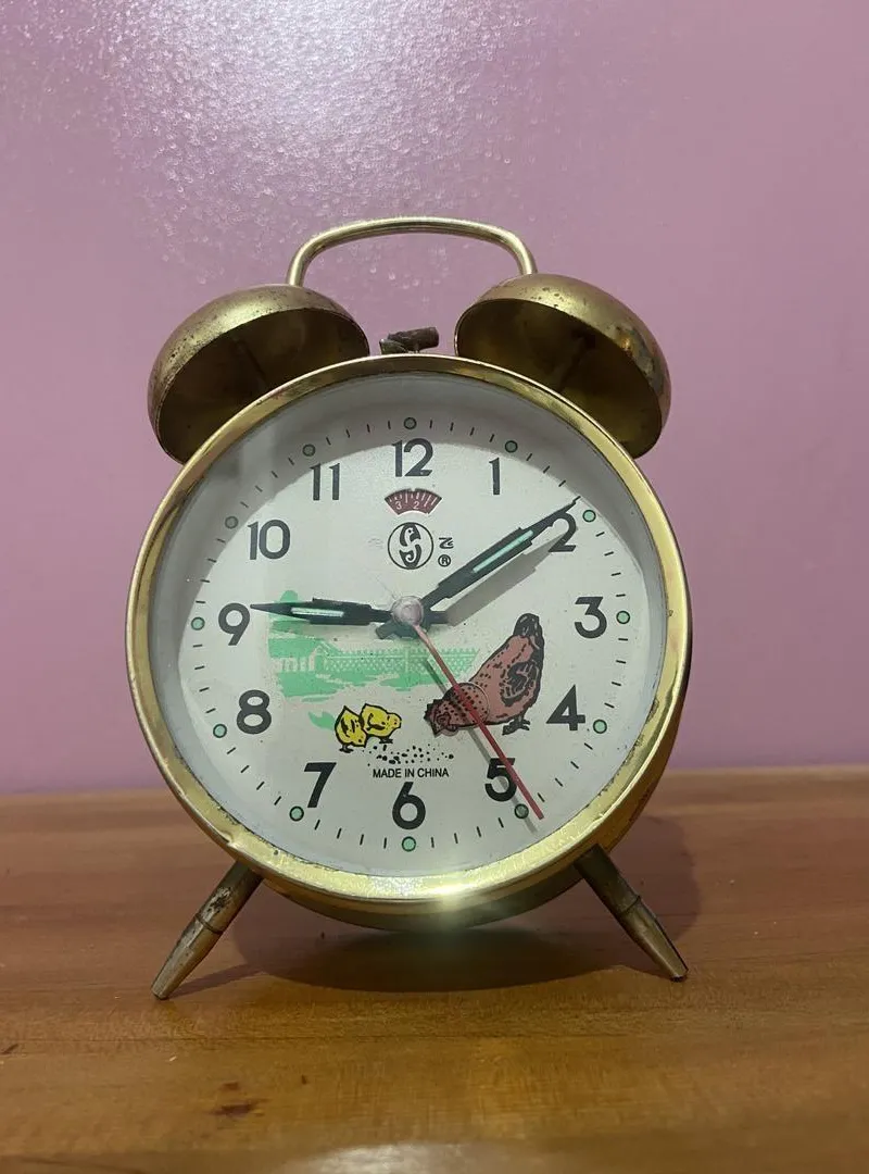Horloge poule mécanique ancienne et rare – pièce de collection originale