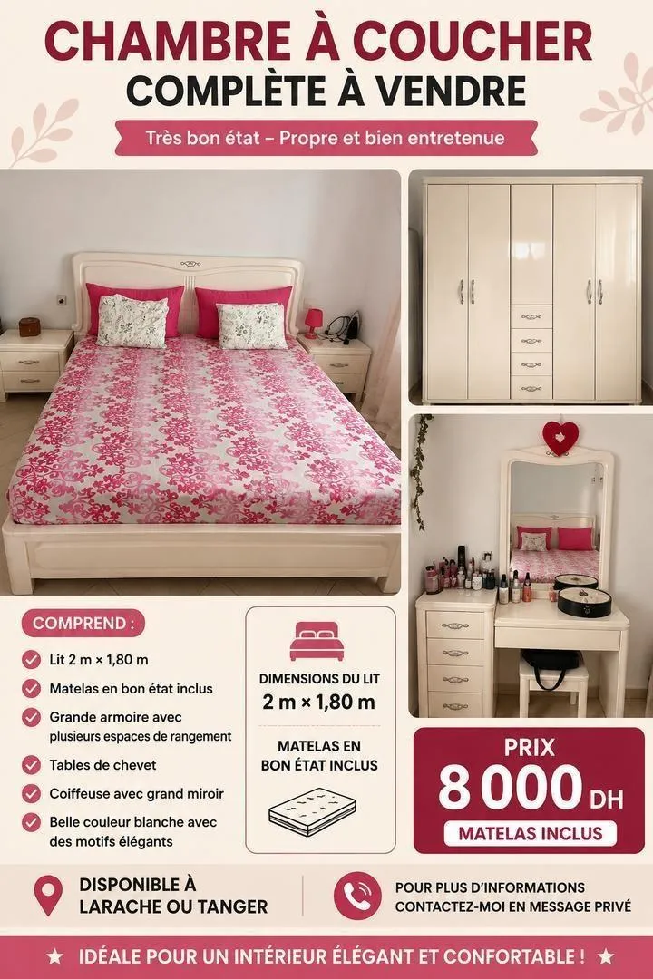 Chambre à coucher complète – Très bon état