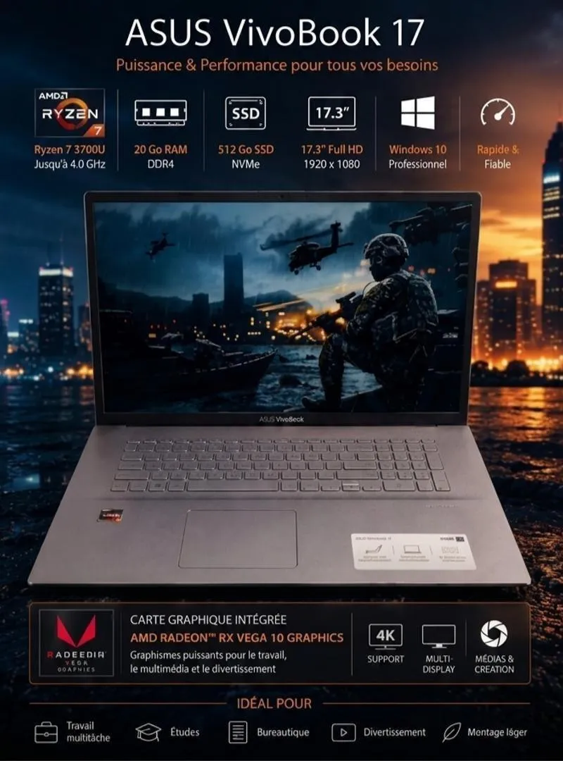 PC portable Ryzen 7 / 20 Go RAM / 512 Go SSD