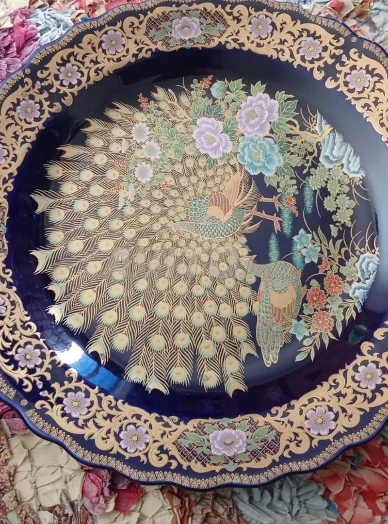 Plat Paon Libre Original 36 cm Or 22K