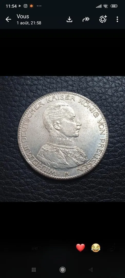 Monnaie allemande originale de 1914