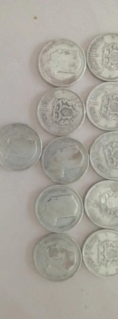 11 pièces de monnaie en argent de Mohammed V