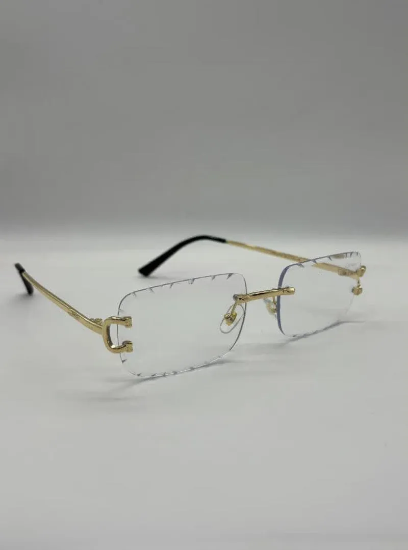 Lunettes élégantes sans monture – Design doré