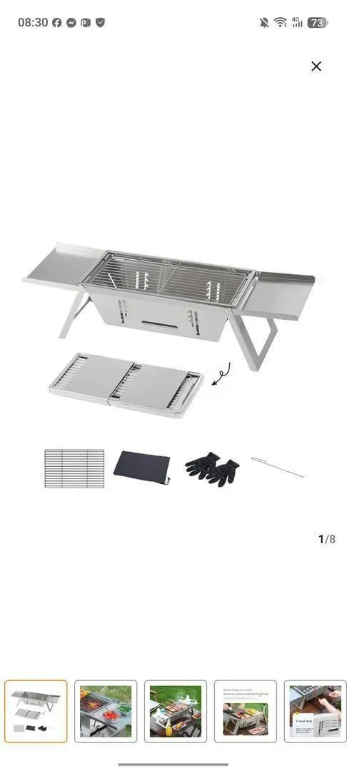 Barbecue à charbon pliable en inox