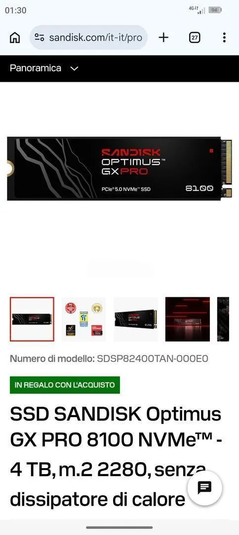 NVMe Sandisk Optimus GX Pro 4TB