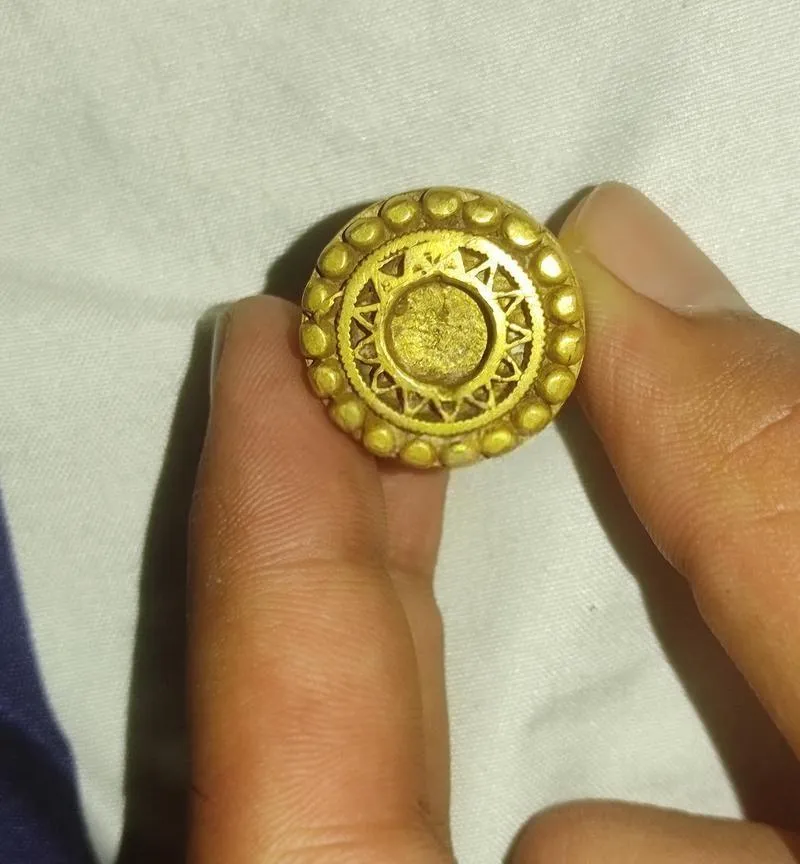 Bague Touareg en Laiton avec Perle Chevron