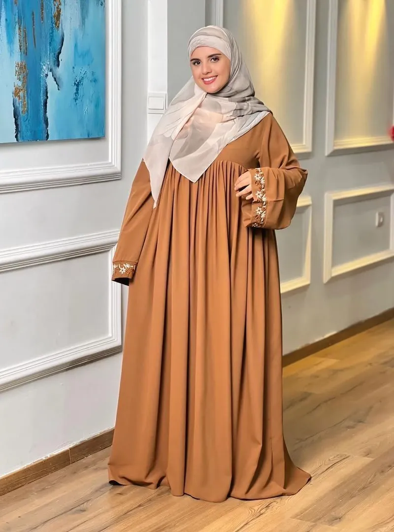 Robe abaya top crêpe Rosa