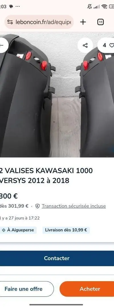 2 valises Kawasaki