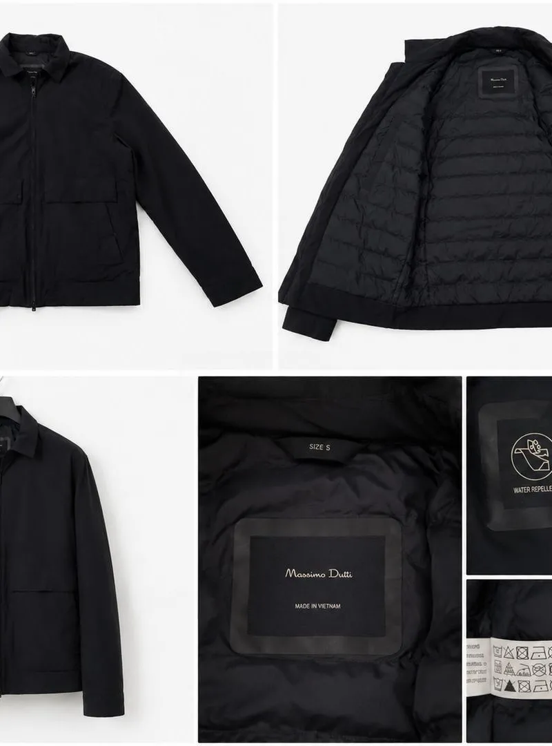Veste Massimo Dutti bleu nuit en plumes – Taille S