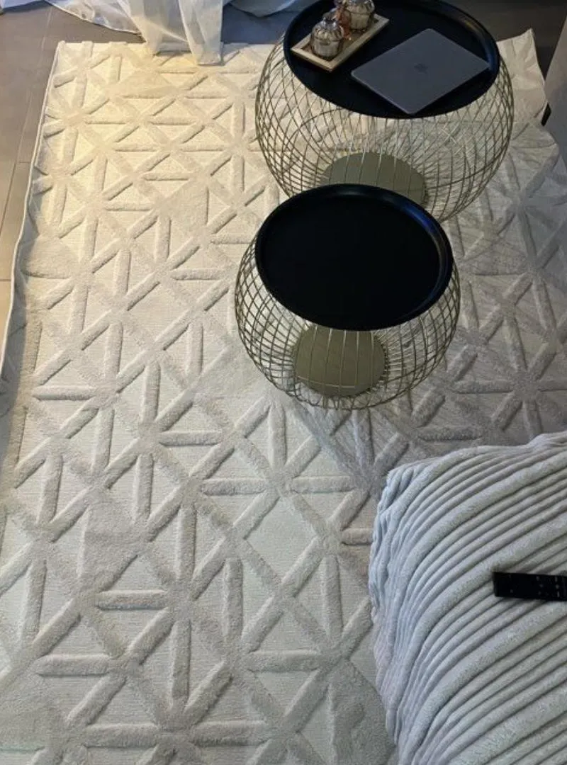 Tapis de salon crème
