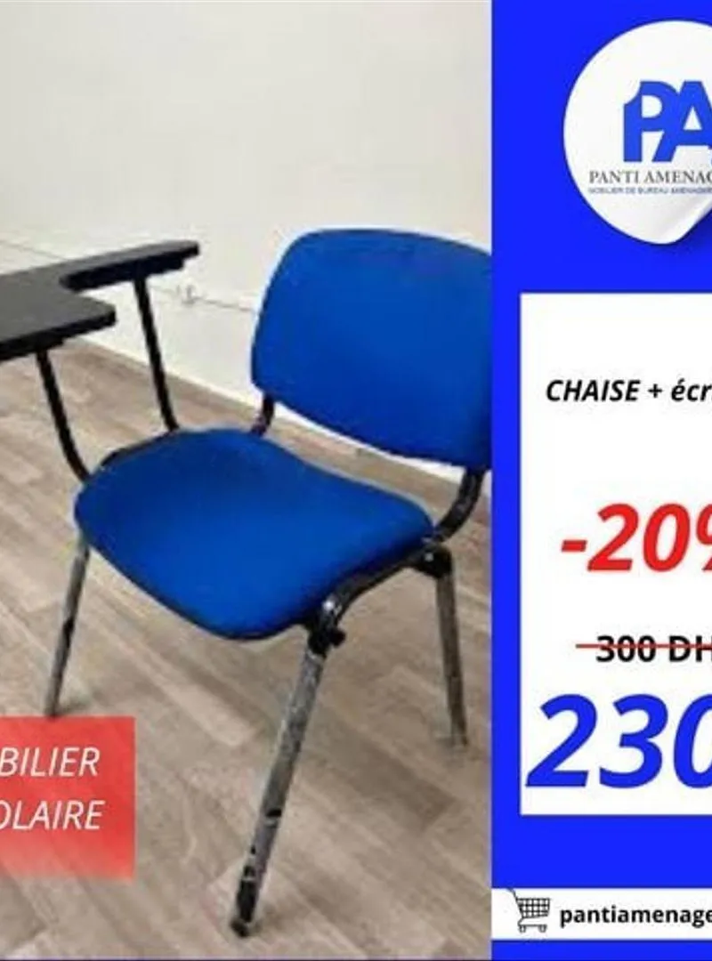 Chaise scolaire avec écritoire