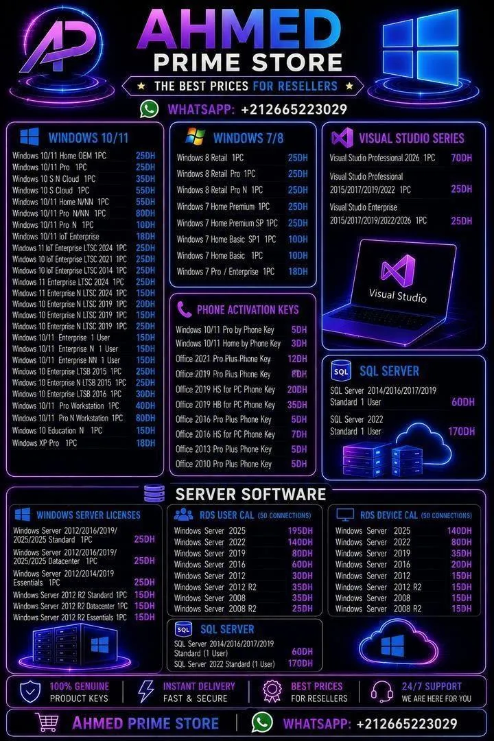 Licences Windows Office et Visual Studio