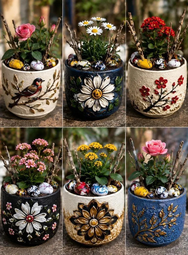 Articles de décoration pour pots, bassins, terrasses...