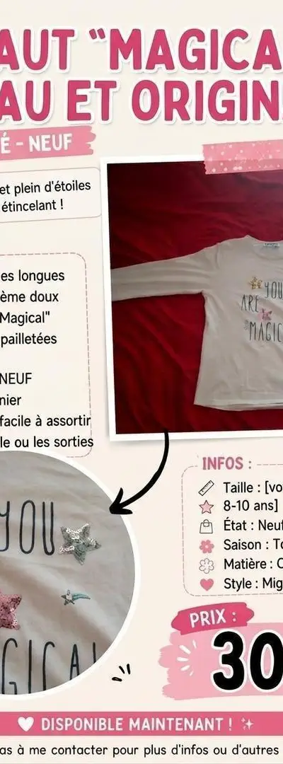 Vêtements enfant t-shirt manches longues lot