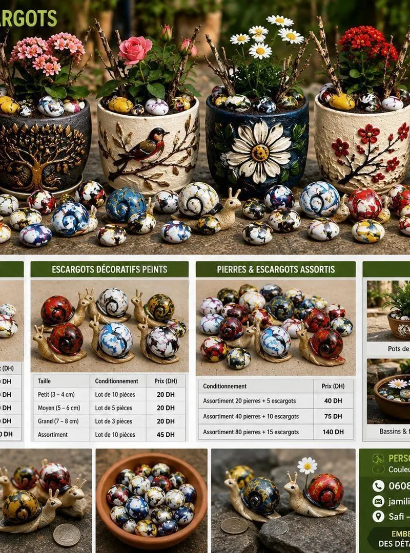 Objets pour décoration maison.