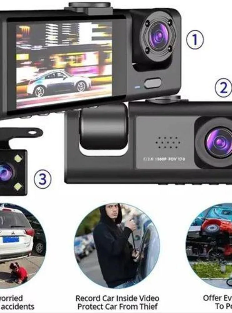 🚗 Caméra de voiture intelligente 3 en 1 (Dashcam) 📸