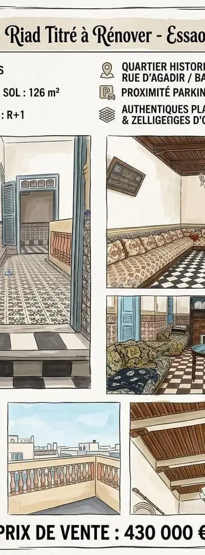RIAD TITRÉ DE 126 m² AU SOL (260 m² HABITABLES)