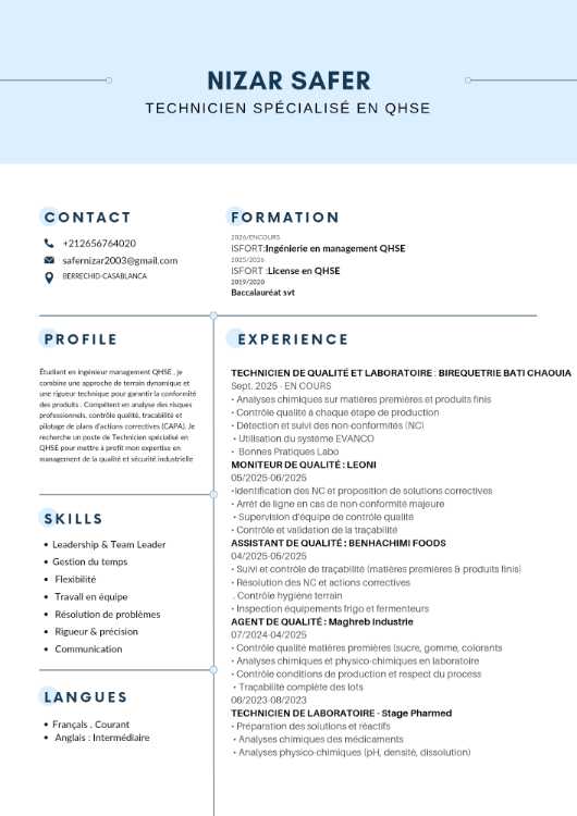 Technicien spécialisé en QHSE