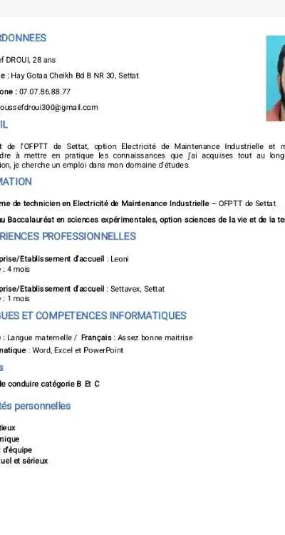 Technicien électricité maintenance industrielle