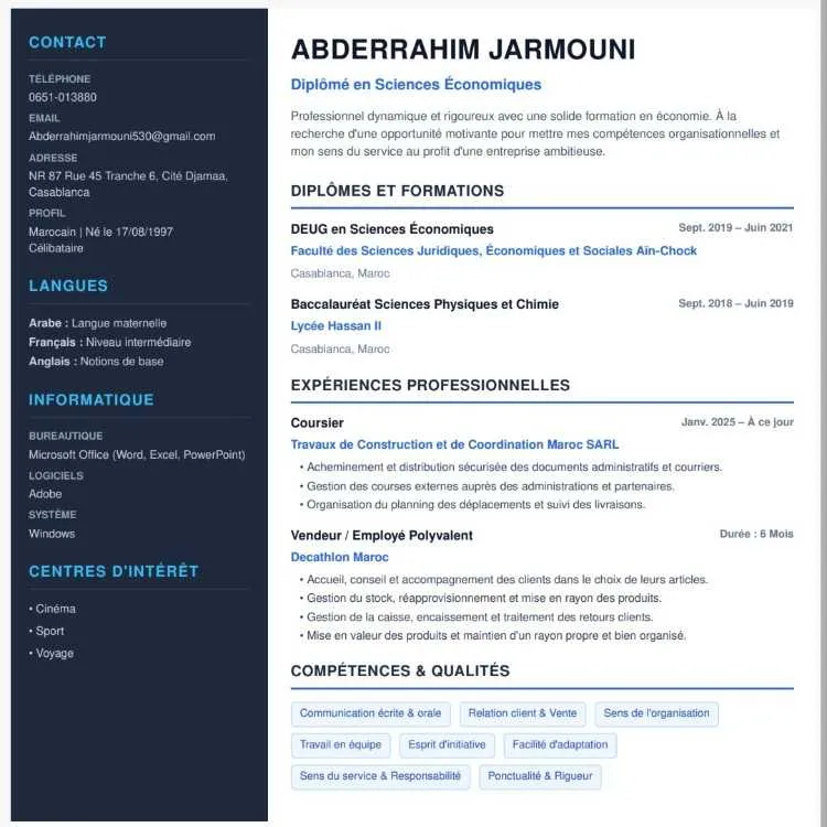 Coursier / Livreur expérimenté à Casablanca