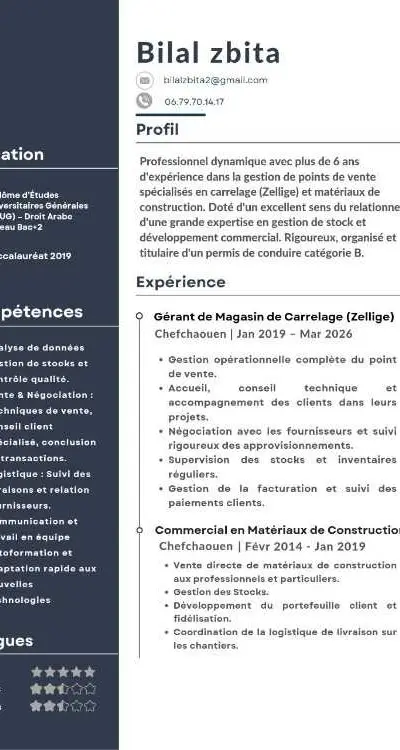 Commercial / Vendeur expérimenté – 6 ans d’expé...