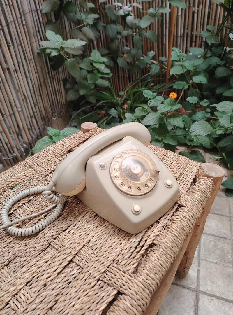 Téléphone fixe vintage à cadran rotatif