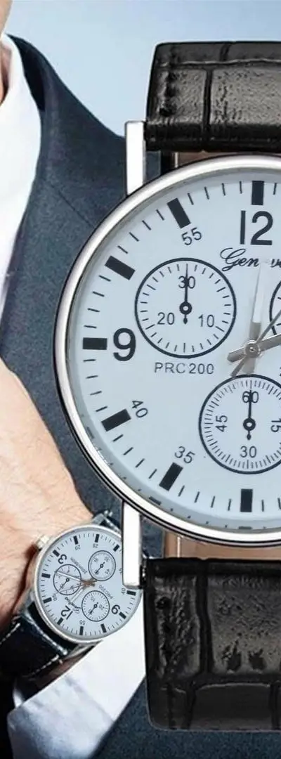 Montre élégante à quartz pour hommes, design classique