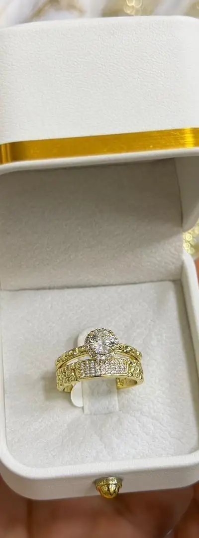 Bague Fiançailles Dorée 1 Pièce - Neuve 70 DH
